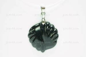 30x32mm Amber & Buffalo Horn Designer Bead Pendant [z7189]