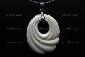 36x42mm Buffalo Bone Carved Designer Bead Pendant [z7453]