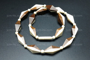 20x8mm Buffalo Bone & Wood Necklace 18" [z7580]
