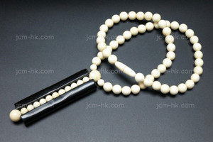 22x85mm Buffalo Horn & Bone Beads Necklace 18" [z7713]