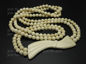 92x30mm 2-rowBuffalo Bone Necklace 32" [z7781]