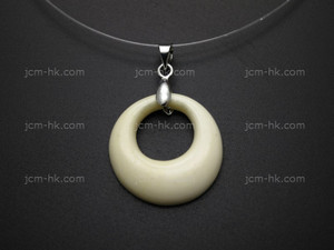 24mm Buffalo Bone Designer Bead Pendant [z8145]