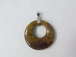 32mm Iron Tiger Eye Ago-Ago Hoop Pendant [e204]