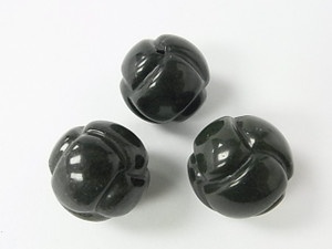 23mm Black Onyx Fine Carved Rope Beads 1Pc. [e227]