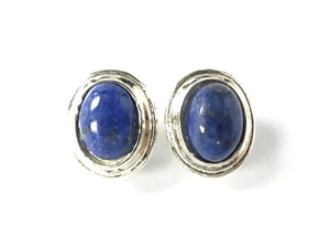 925 Sterling Silver 16x20mm A Grade Lapis Lazuli Earring [e1217]