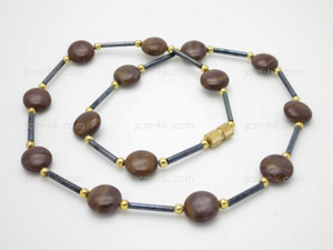 10mm Pertifeld Wood Necklace 17" [e3110]