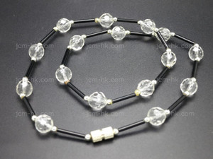 10mm Rec.crystal Necklace 17" [e3113]
