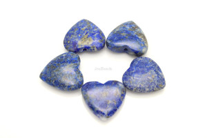 [ook] 15mm Natural Lapis Heart, Top Drill 5pcs.