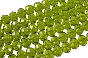 6x4mm Peridot Glass Faceted Rondelle About 100 Bead 17" [uc2b25]