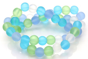 8mm Mix Light Matte Quartz Round Beads 15.5" synthetic [8x10]