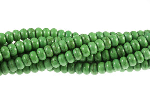 10mm Green Turquoise Rondelle Beads 15.5" stabilized [t3g10]