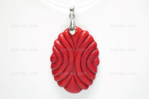 32x42mm Buffalo Bone Carved Designer Bead Pendant, Natural Dyed [z1015]