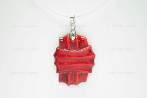 28x36mm Buffalo Bone Carved Designer Bead Pendant, Natural Dyed [z1037]