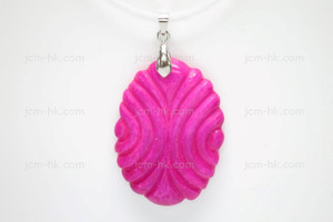 32x42mm Buffalo Bone Carved Designer Bead Pendant, Natural Dyed [z1043]