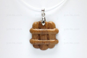28X30mm Wood Carved Designer Bead Pendant [z1518]