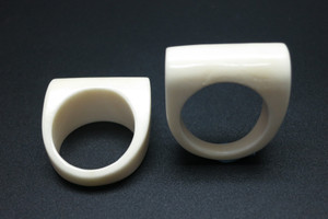 12mm Buffalo Bone Cylinder Dome Ring [z1797]