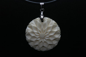 35x35mm Buffalo Bone flower Designer Bead Pendant [z5448]