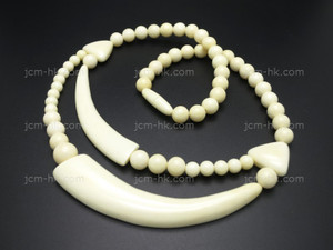 8mm Buffalo Bone Necklace 18" [z8247]