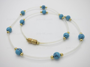6mm Turquoise Howlite Necklace 18" [e3044]