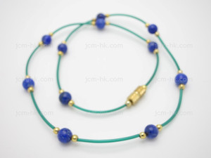 6mm Lapis Howlite Necklace 18" [e3105]