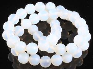 10mm Matte Moonstone Opalite Round Beads 15.5" synthetic [10a43m]