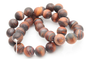 8mm Matte Red Tiger Eye Round Beads 15.5" natural [8d6m]
