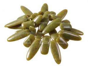 12x22mm+13x38mm Nephrite Jade Teeth Beads 15.5" [wa292]