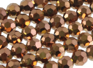 12mm Metallic Gold Glass Faceted Round Bead About 35 Beads [uc10b18]