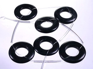 25mm Black Onyx Donut Beads 15.5" [s628]