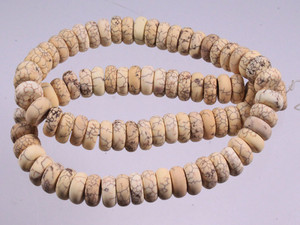 8mm Matte Golden Turquoise Rondelle Beads 15.5" stabilized [t3y8m]