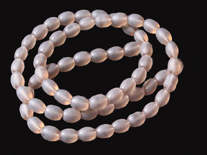 4x6mm Matte Smoky Topaz Rice Beads 15.5" synthetic [u72a8m]