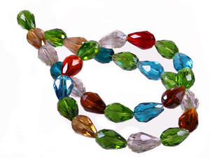 10x16mm Mix Glass Faceted Teardrop 20 Beads [uc44x]