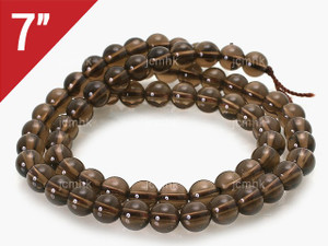 6mm Smoky Crystal Round Loose Beads About 7" natural [i6r4]