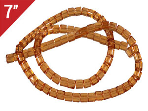 4x4mm Citrine Tube Loose Beads 7" synthetic [iu77a7]