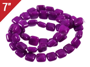 8mm Plum Jade Square Loose Beads 7" [iwa208]