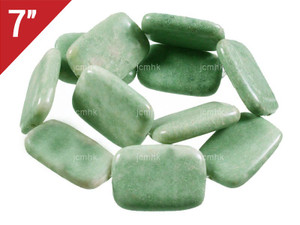 25x35mm China Jade Rectangle Loose Beads 7" [iwa280]