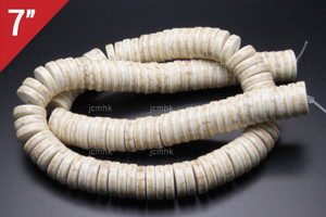 14mm White Turquoise Heishi Loose Beads 7" [it3w14h]