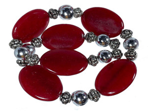 25x35mm Ruby Jade Oval Beads 15.5" dyed [wa228b]