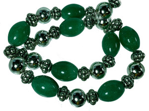 13x18mm Aventurine Rice Beads 15.5" natural [wa263b]