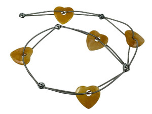 20mm Golden Jade Heart Donut Beads 15.5" natural [y916bn]