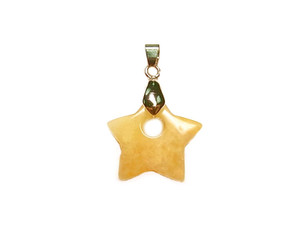 20mm Yellow Jade Donut Star Pendant [y931bp]
