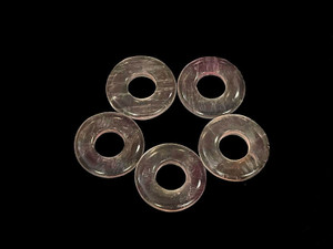 20mm Cape Amethyst Crystal Donut Beads 2pcs. [y947a]
