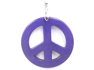 55mm Blue Turquoise Peace Beads Pendant [y425c]