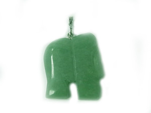 40mm Green Aventurine Elephant Pendant [y107k]