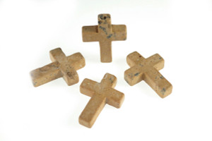 18x25mm Sand Jasper Cross Pendant [y108d]