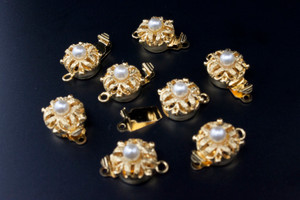 14K Gold Plated 12mm 1-2 Row Clasp 1pc. [y360e]