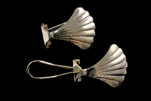 18x20mm Gold Plated Shell Clip On + Post Earring, 10pcs. [y520a]