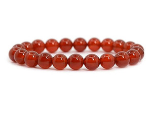 8mm Red Agate Elastic Bracelet 7.5" heated [b3f10]