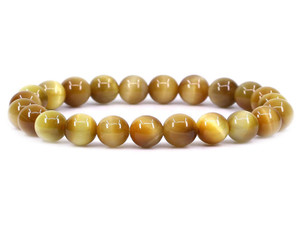 4mm Honey Tiger Eye Elastic Bracelet 7.5" dyed [b1g3h]