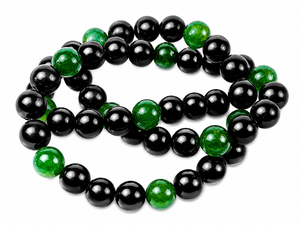 4mm Aventurine & Black Black Agate   Beads 15.5" dyed [4x47a]